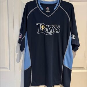 Majestic Rays Men's Dark Blue and Light Blue Jersey